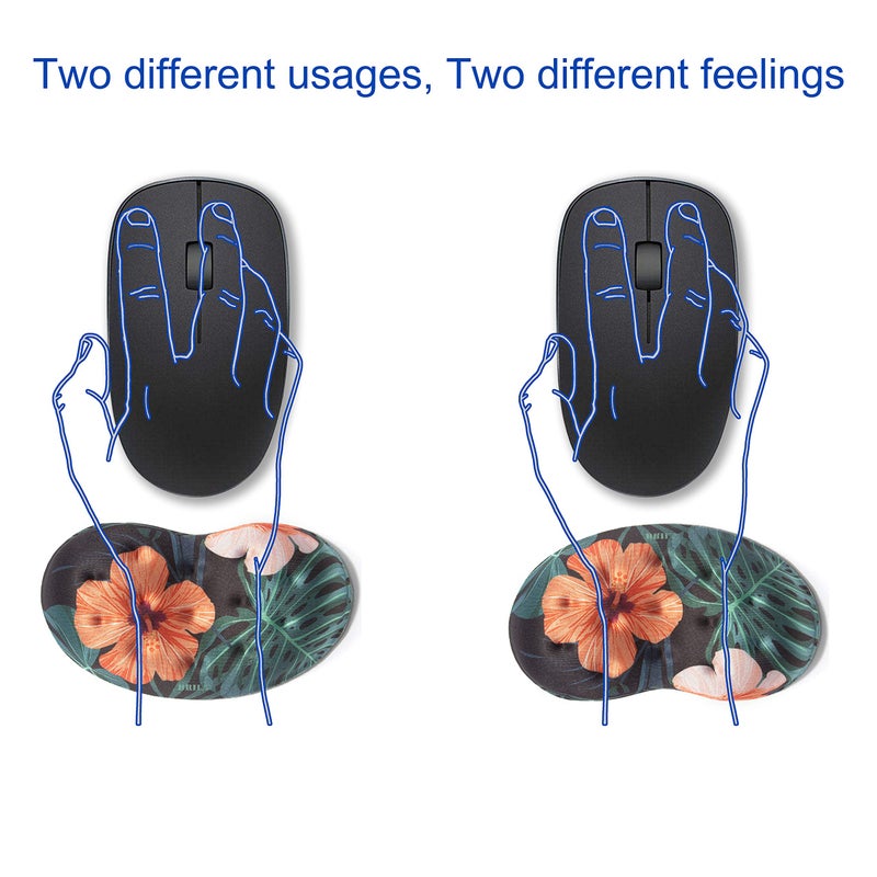 BRILA Ergonomic Memory Foam Mouse Wrist Rest Support Pad Cushion for Computer, Laptop, Office Work, PC Gaming - Massage Holes Design - Wrist Pain Relieve (Floral Leaves) - Image 2